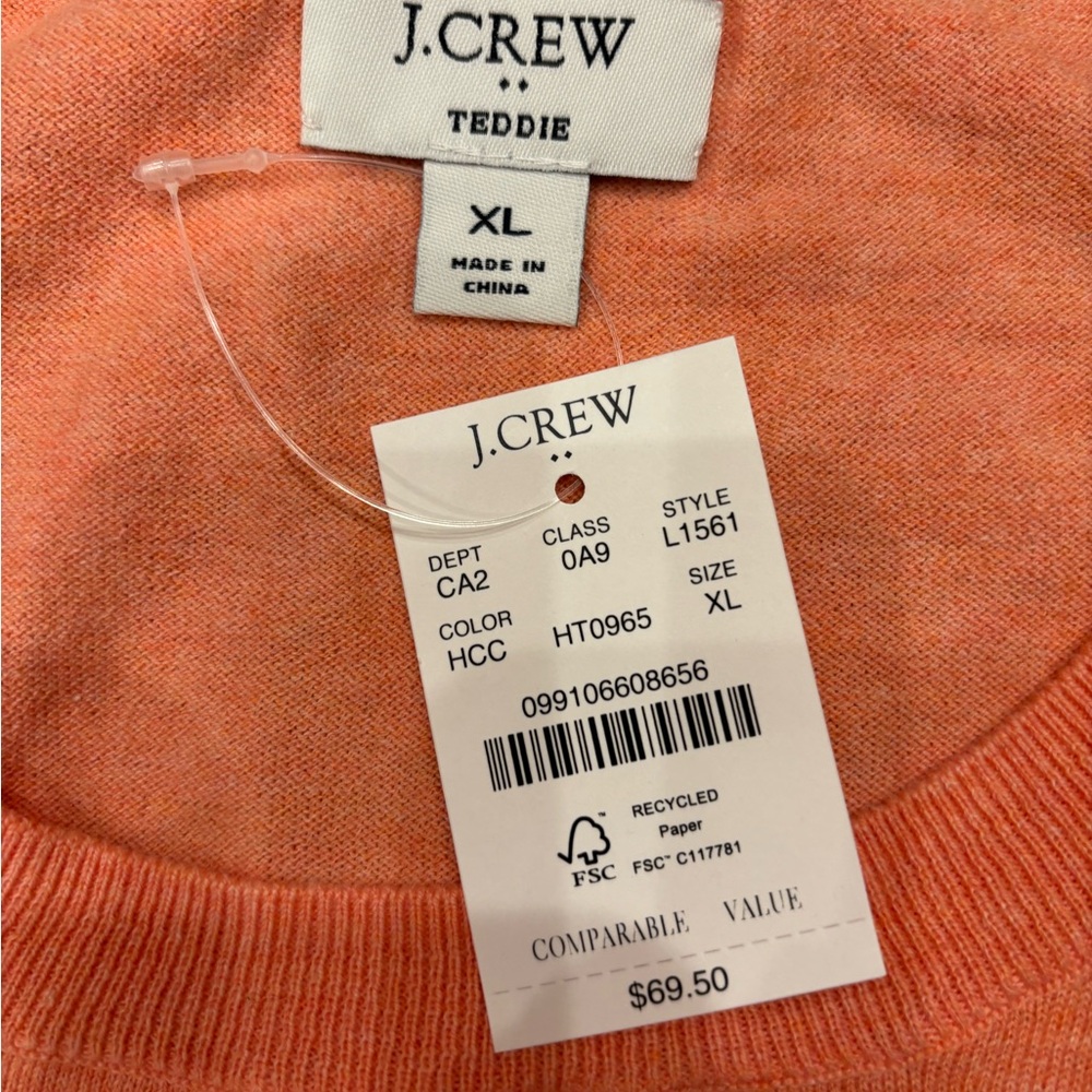 Lightweight Coral j.Crew Crewneck Sweater - Picture 6 of 6